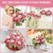 16 Bundles Artificial Silk Peonies – Faux Flower Bouquet for Table Centerpieces, Wedding, Party, Boho Home & Office Décor (Rose Red & Pink)